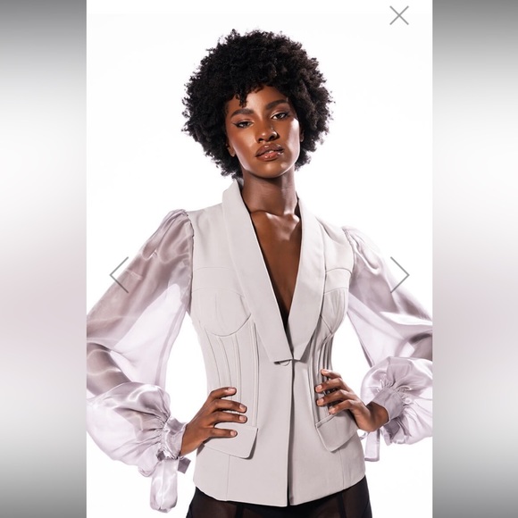 Gray Blazer Jacket - Picture 3 of 3